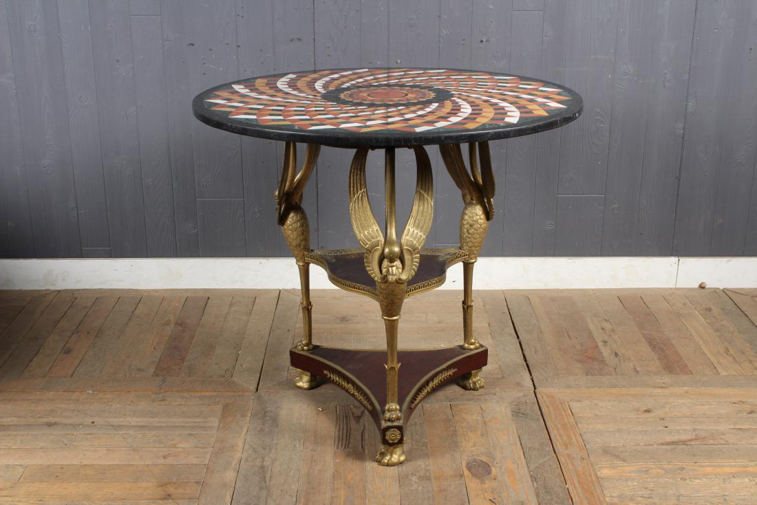 Bronze Swan Form Center Table with Specimen Marble (1 of 7)