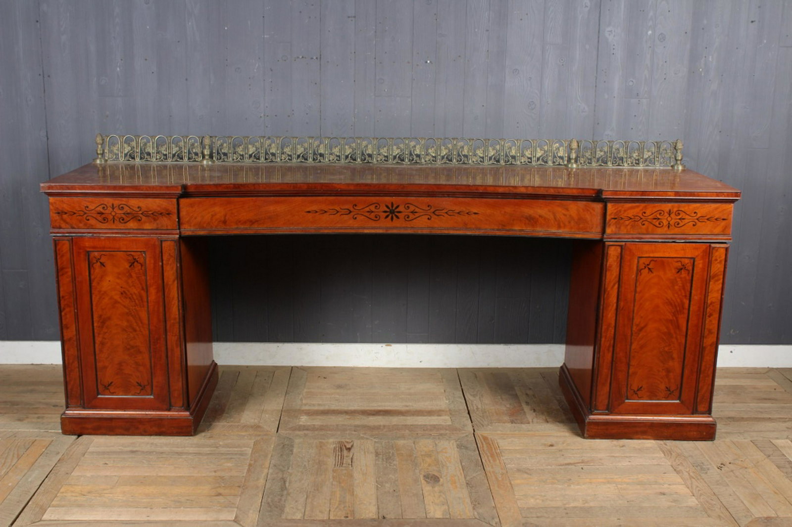 Antique Bronze Gallery Top Sideboard Server: Antique Bronze Gallery Top Sideboard Server. Size: 43" H x 100" W x 25.5" D