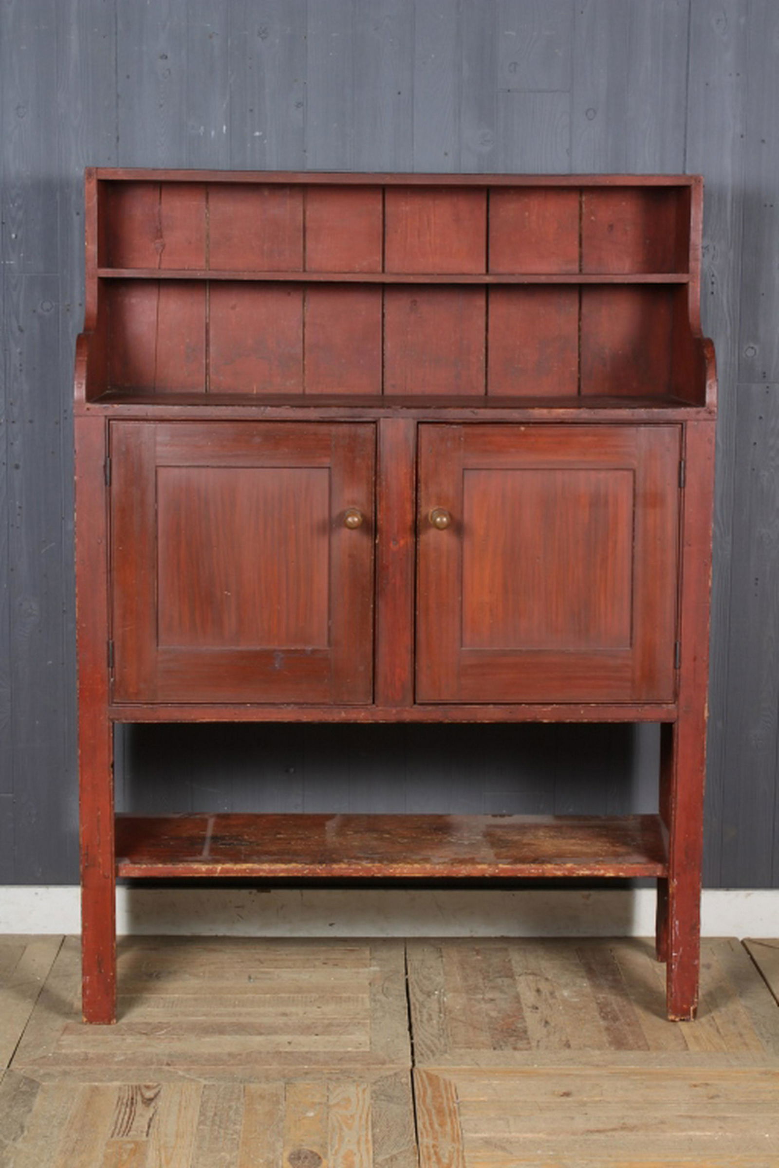 19th C Farmhouse Jelly Cupboard: 19th C Farmhouse Jelly Cupboard. Size: 67" H x 48.5" W x 18" D