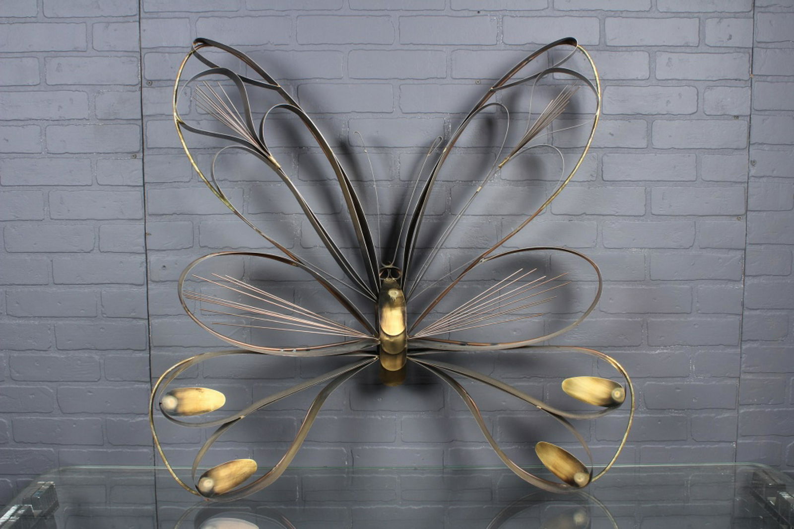 Curtis Jere Butterfly Wall Sculpture: Curtis Jere Butterfly Wall Sculpture, signed C. Jere 1978. Size: 34" H x 36" W x 8.5" D