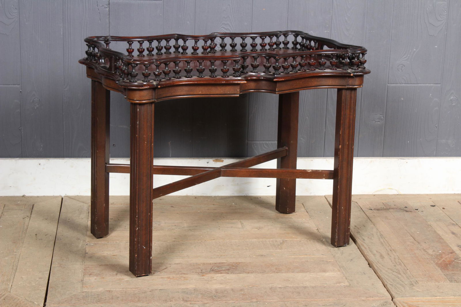 Antique English Spindle Gallery Butler Table (1 of 3)