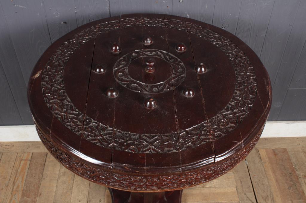 Middle Eastern Motif Chipped Carved Center Table (1 of 3)