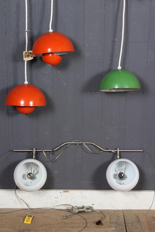 Lot of Mid Century Modern Pendant Globe Lamps (1 of 7)