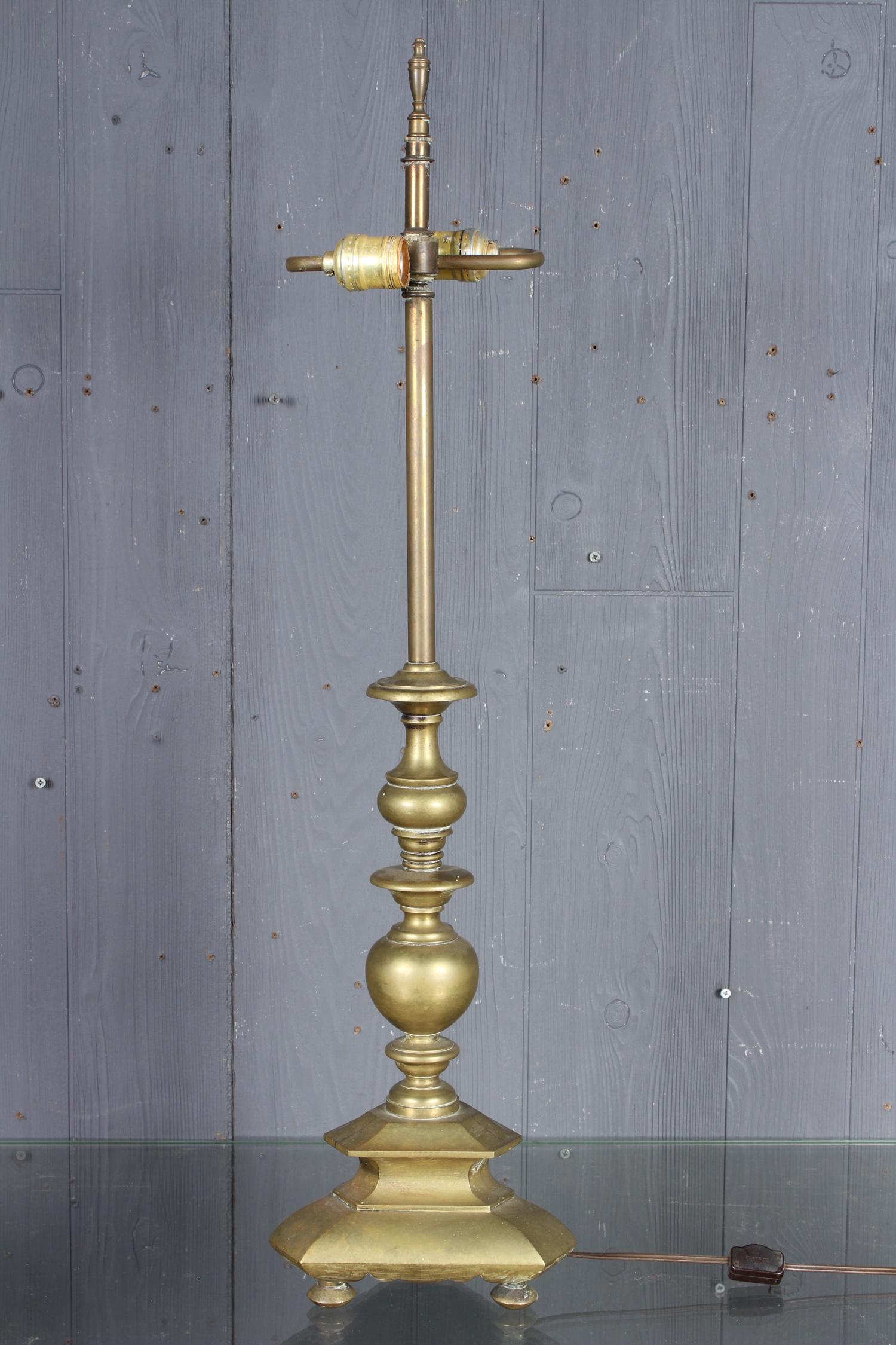 Bronze Spindle Form Lamp: Bronze Spindle Form Lamp. Size: 33" H x 8" W x 8" D