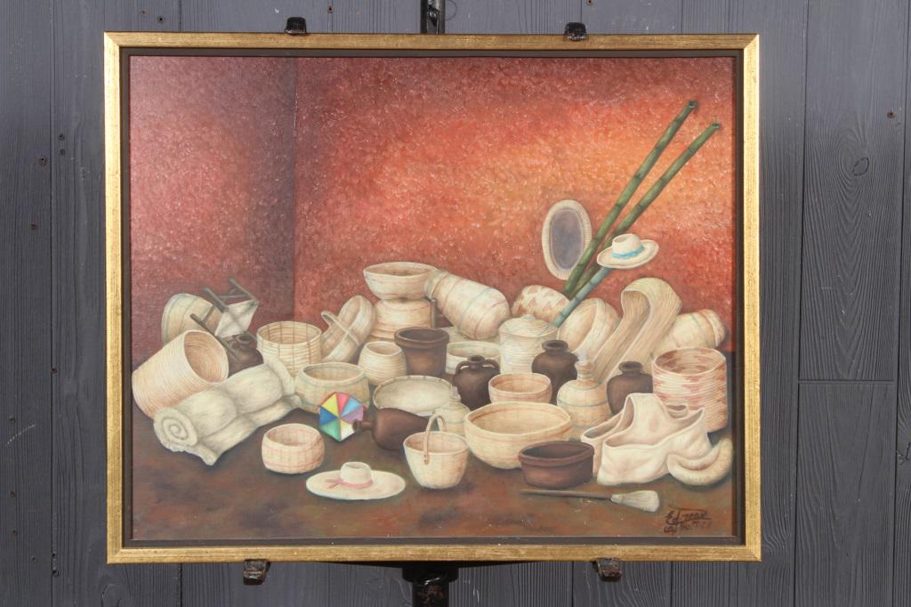 Haitian Painting Signed Ed. Jean (1 of 3)