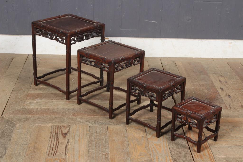 Chinese Nesting Stands: Chinese Nesting Stands. Set of 4. Size: 13" H x 10" W x 10" D