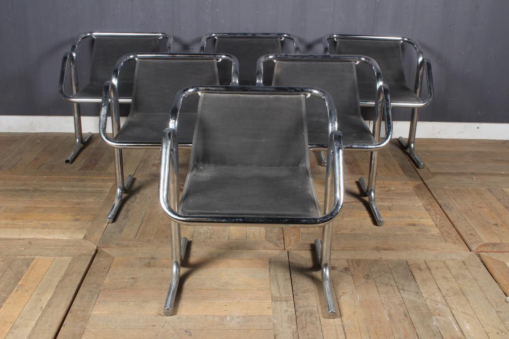 6 Jerry Johnson Arcadia Sling Side Chairs: 6 Jerry Johnson Arcadia Sling Side Chairs. Size: 26" H x 22.5" W x 22.5" D