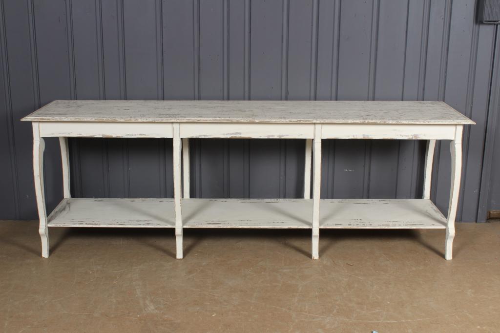 French Drapers Table: French Drapers Table. Size: 31.5" H x 96" W x 24" D. Due to the nature of the size and scale of these items, preview is strongly recommended. Please note that there are multiple lots of the same item 