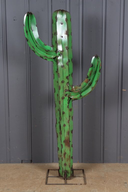 Decorative Studio Made Scrap Metal Cactus: Decorative Studio Made Scrap Metal Cactus Size: 64" H x 31" W x 14" D