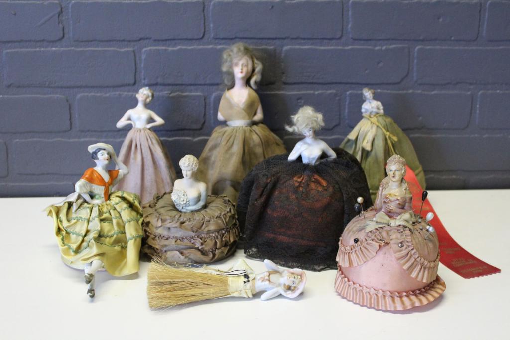 Grouping of Half Dolls and Pincushion Dolls (1 of 6)