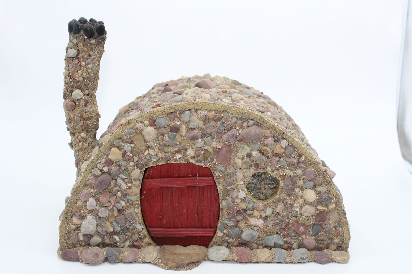 Concrete and Stone Fairy House: Concrete and Stone Fairy House. Size: 11" H x 13.5" W x 9" D.