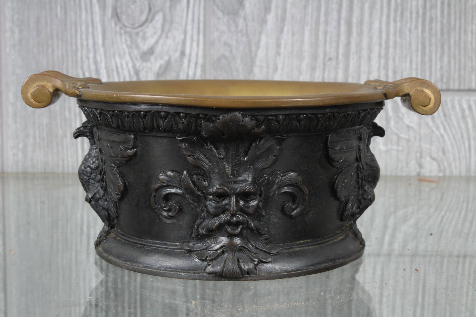 Neo Classical Bronze Wine Cooler: Neo Classical Bronze Wine Cooler. Size: 2.5" H x 6" W x 4.5" D
