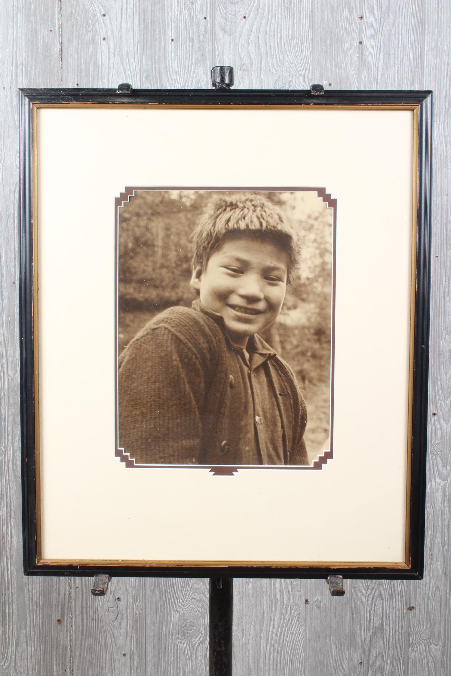 Ifor Thomas for Colliers Indian Lad Photo: Ifor Thomas for Colliers Indian Lad Photo. Size: Framed: 23.5" H x 19.5" W x 1" D; Sight: 13" H x 10" W