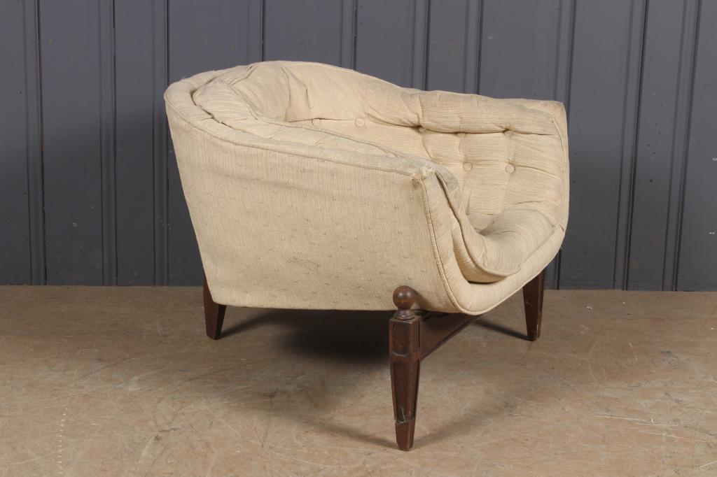 Modern Transitional Tripod Lounge Chair: Modern Transitional Tripod Lounge Chair. Size: 26" H x 33" W x 30" D
