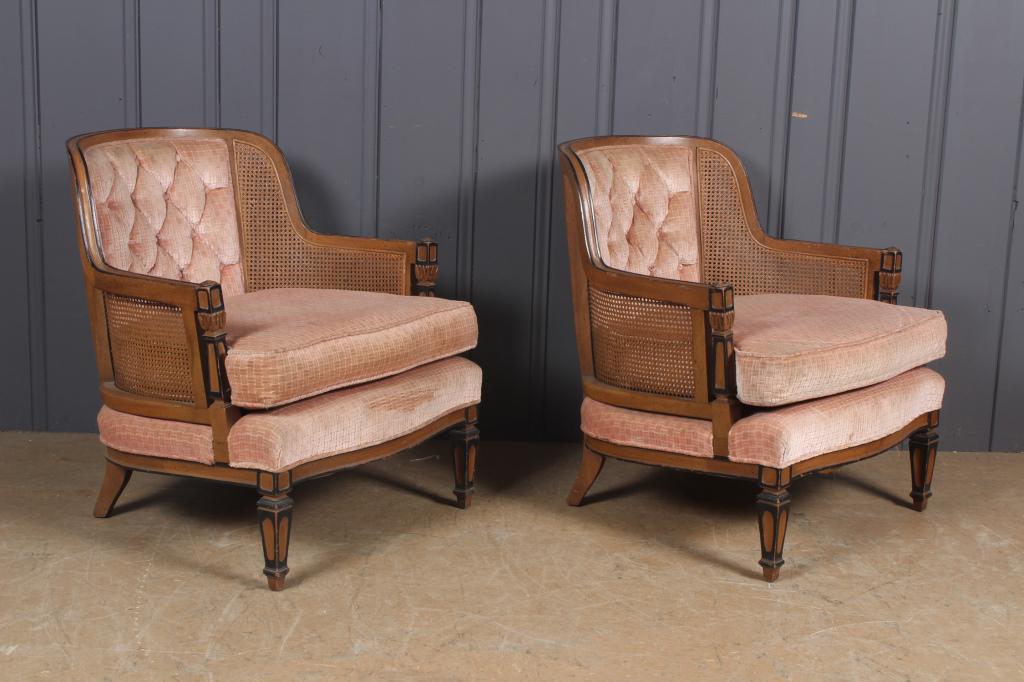 Pair Caned Side Armchairs (1 of 4)