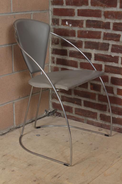 Italian Chrome and Vinyl Chair (1 of 4)