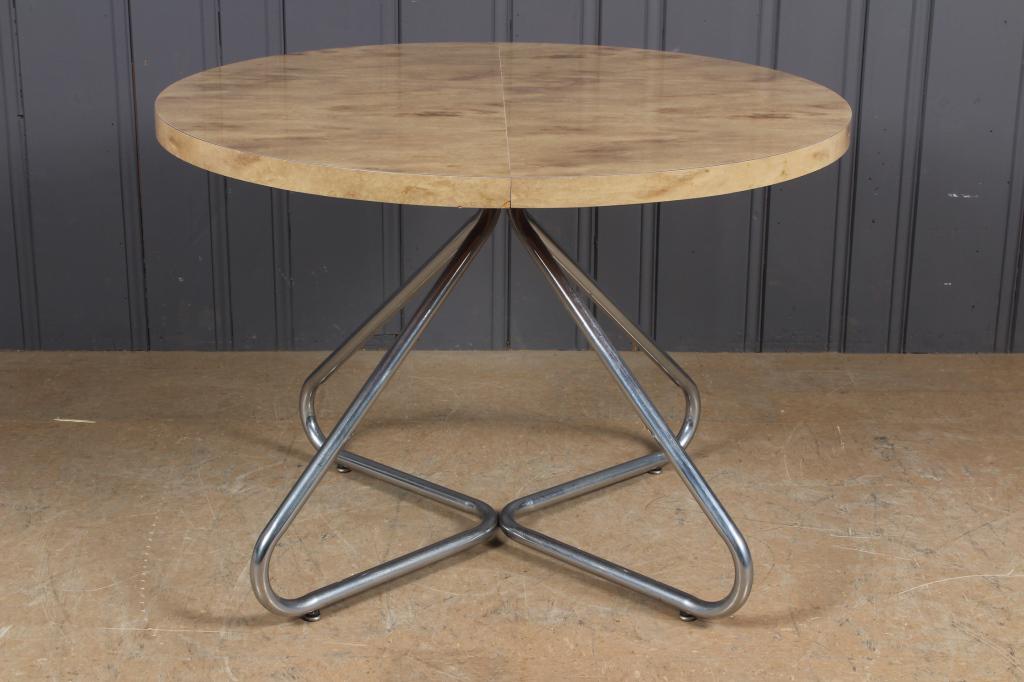 Bauhaus Style Chrome and Laminate Round Table (1 of 4)