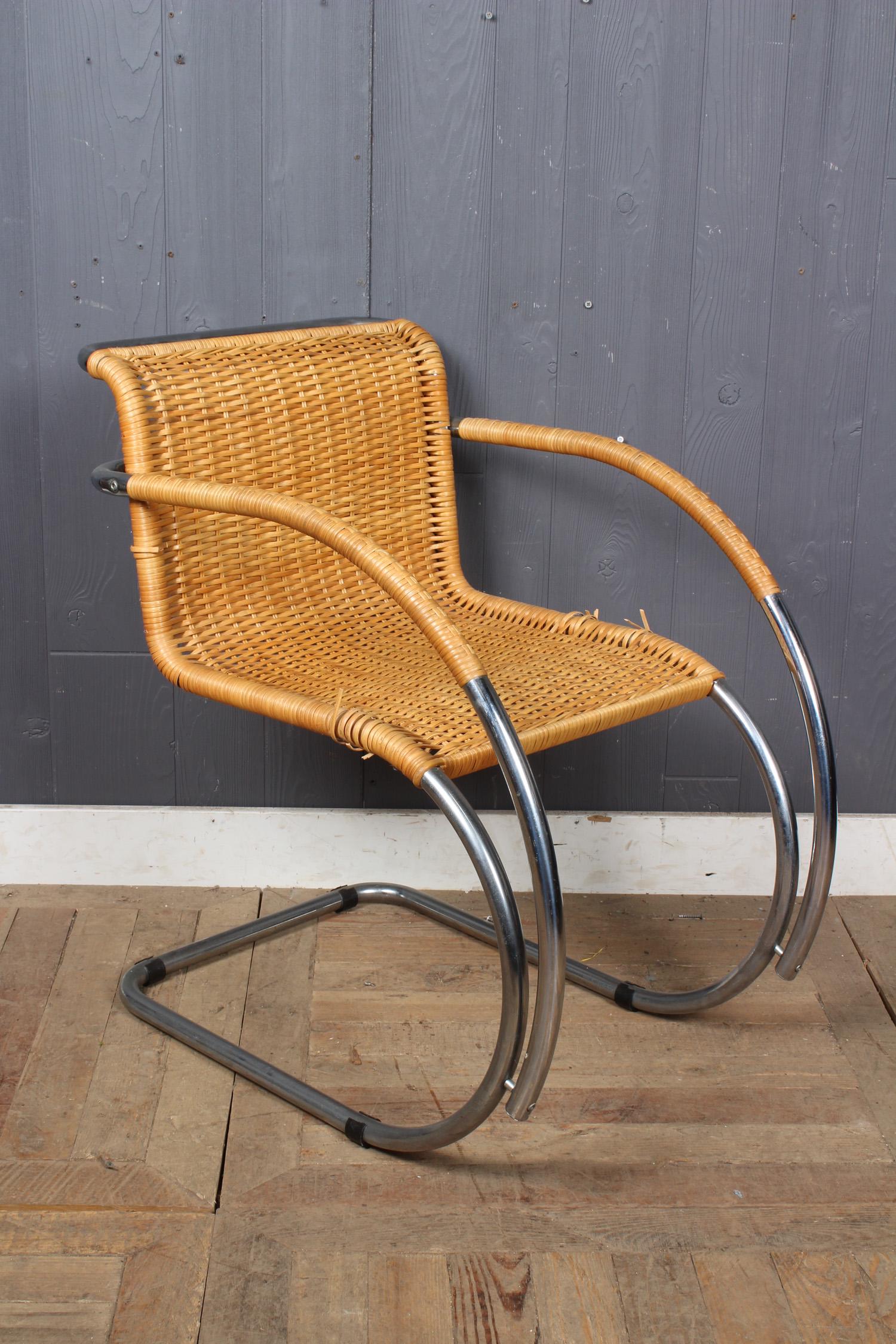 Wicker Cantilever Model MR 20 Chair (1 of 4)