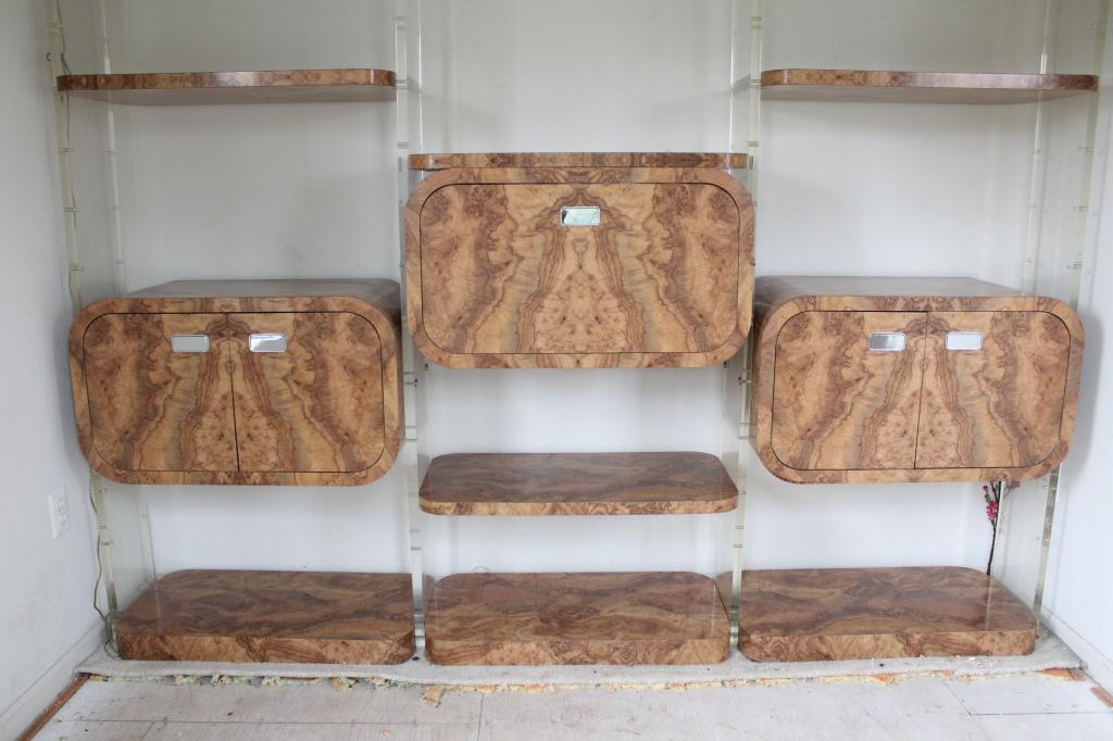 Milo Baughman Burl and Lucite Modular Unit (1 of 6)