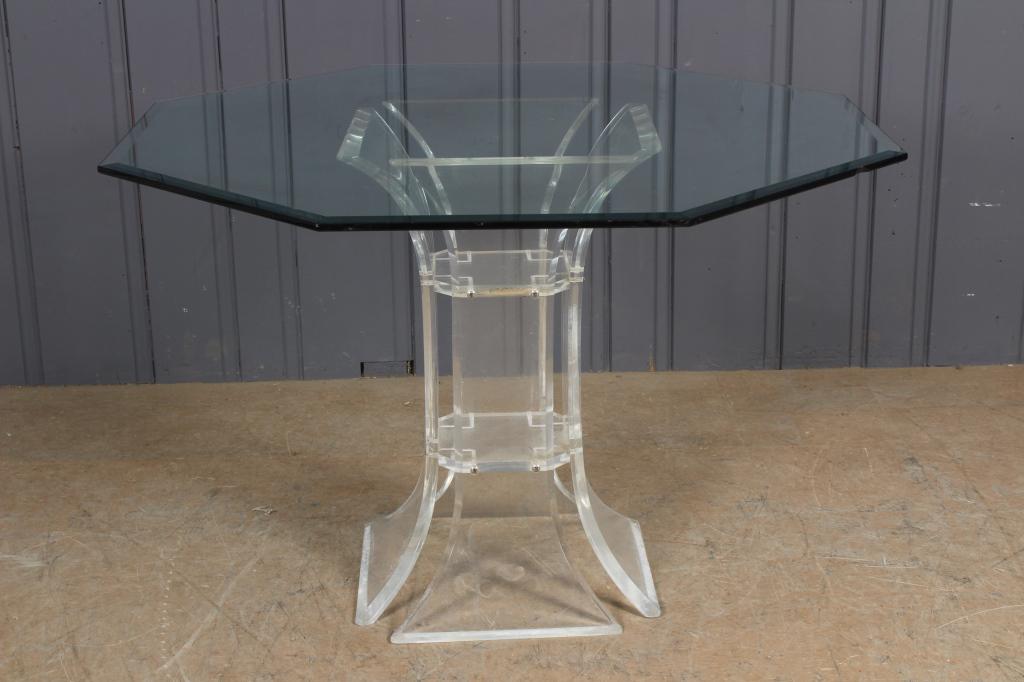 Glass Top Lucite Dining Table (1 of 4)