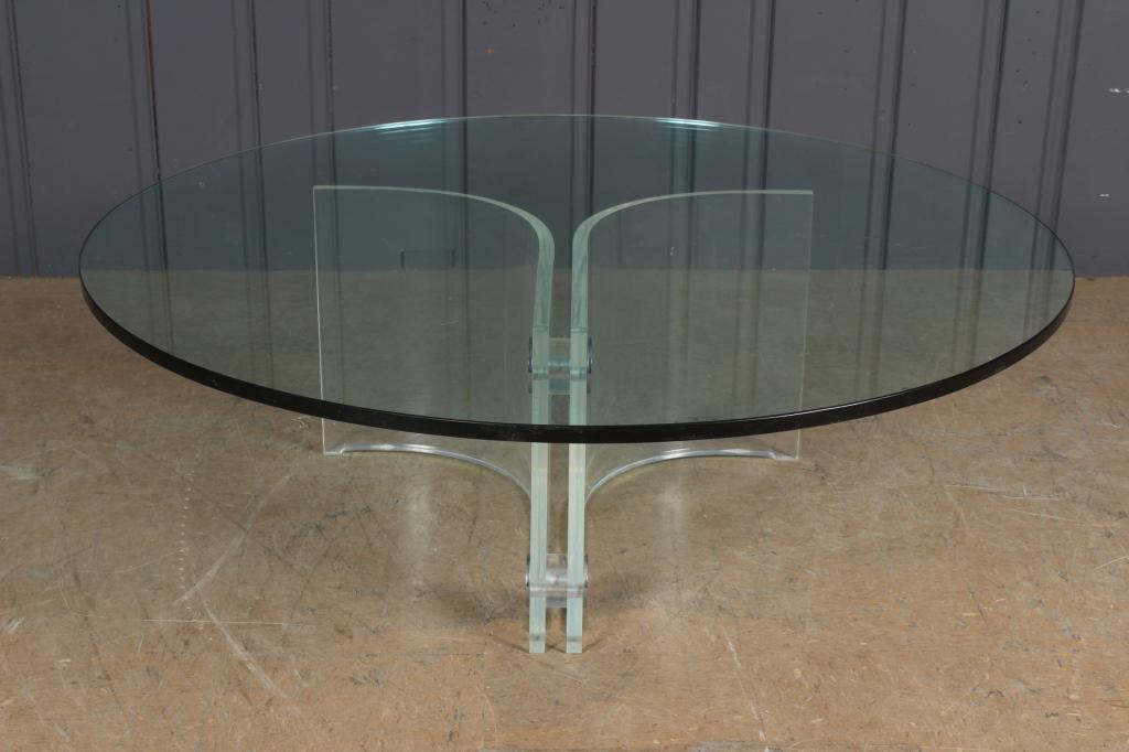 Glass Top Lucite Coffee Table (1 of 4)
