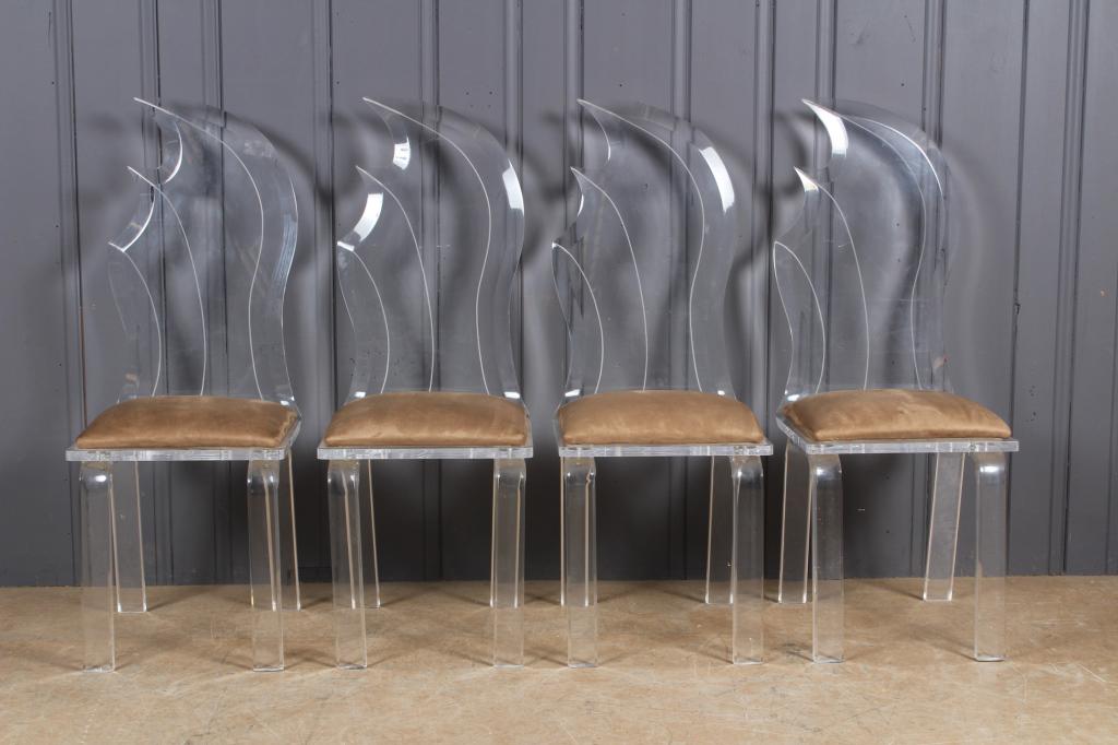 4 Lucite Wing Side Chairs (1 of 4)