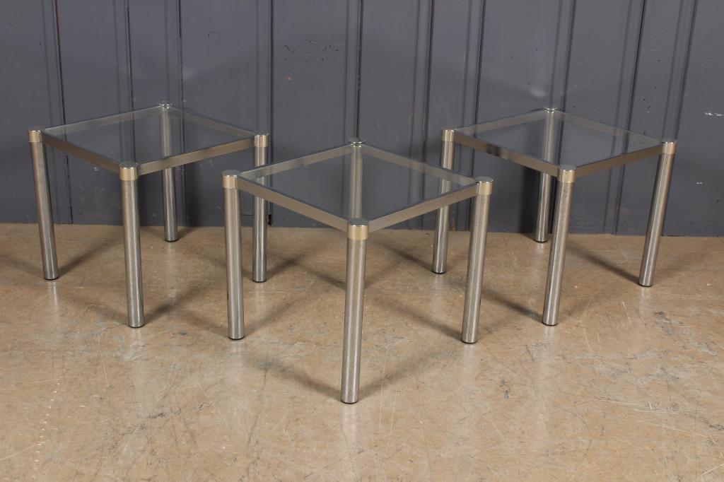 3 Chrome and Glass Stacking Tables (1 of 4)