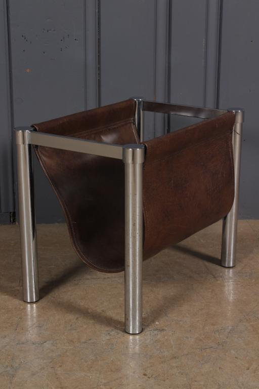 Chrome and Leather Magazine Holder (1 of 4)
