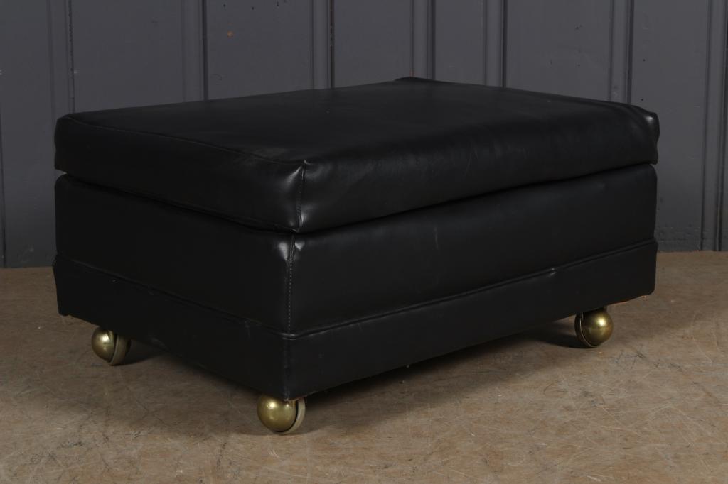 Black Leather Ottoman (1 of 4)