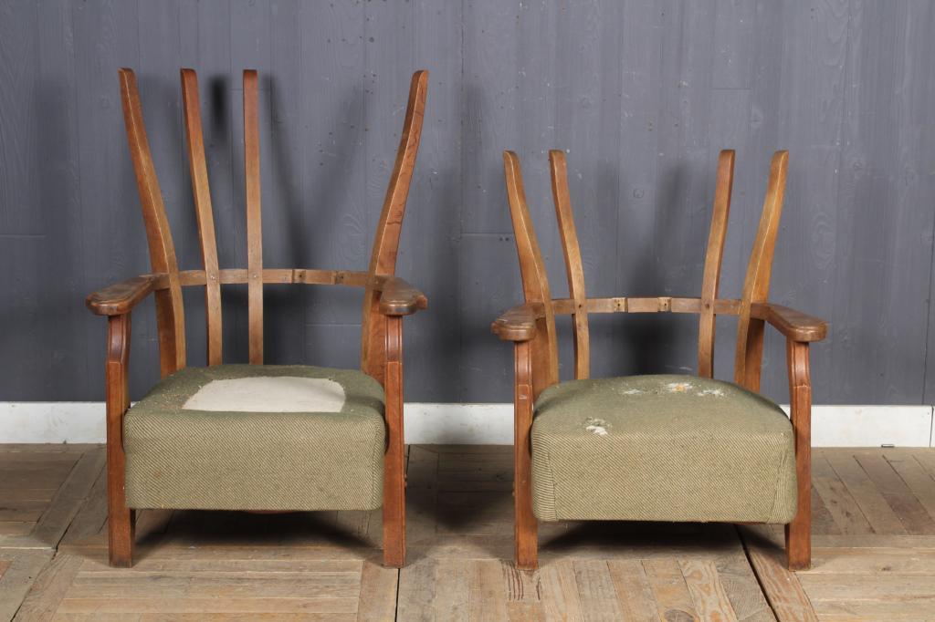 2 Chambron Chairs for Parts: 2 Chambron Chairs for Parts. Size: Largest: 40" H x 29" W x 34" D