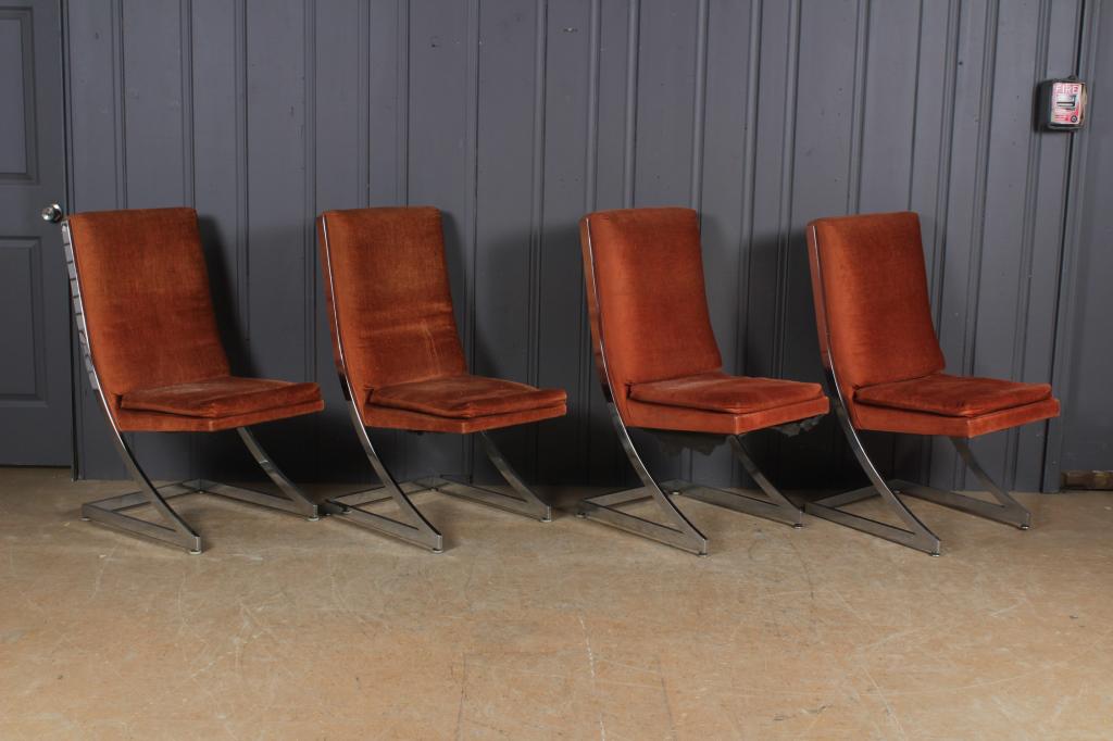 4 Modern Chrome Side Chairs (1 of 4)