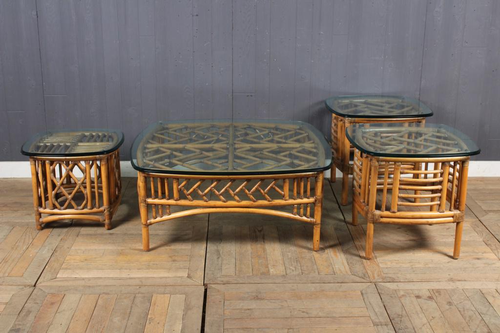Suite Bamboo Coffee Table and End Tables: Suite Bamboo Coffee Table and End Tables Size: Largest: 18" H x 42.5" W x 42.5" D
