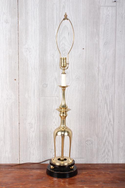 Parzinger Style Tripod Censer Form Brass Lamp (1 of 5)