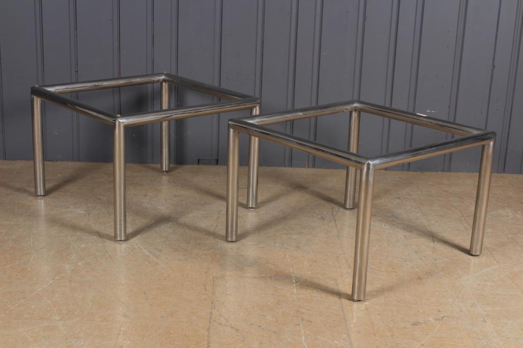Pair Chrome Square Table Bases (1 of 3)