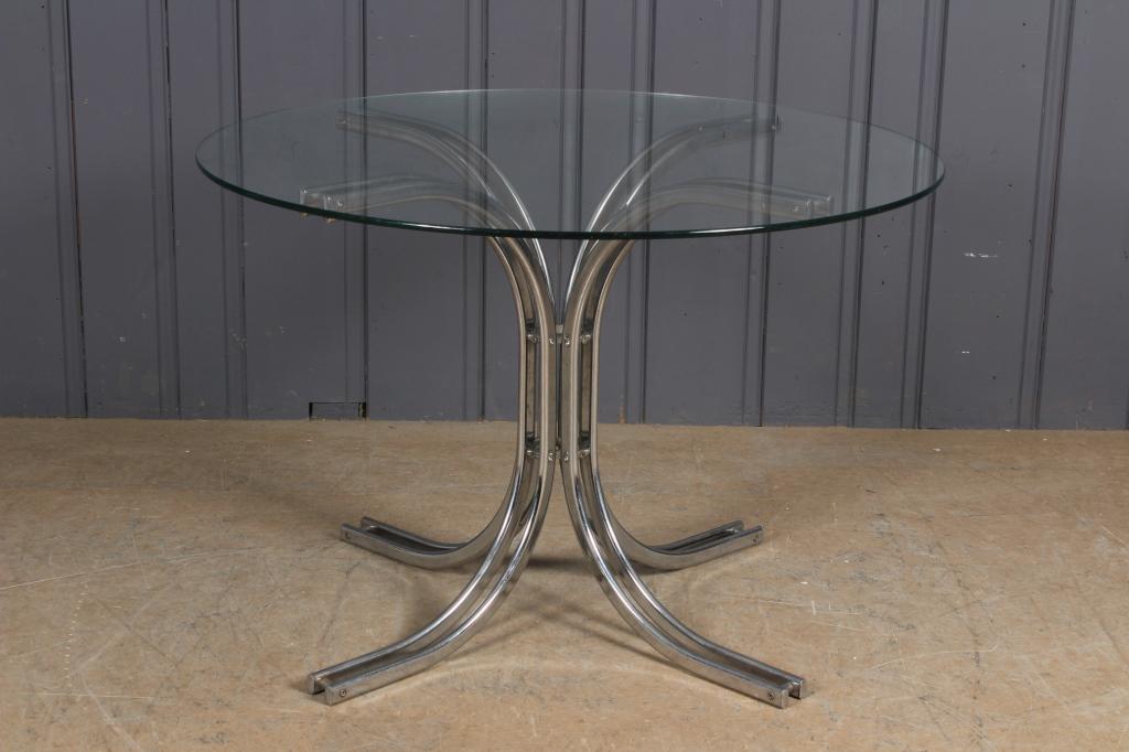 Round Chrome and Glass Dining Table (1 of 4)