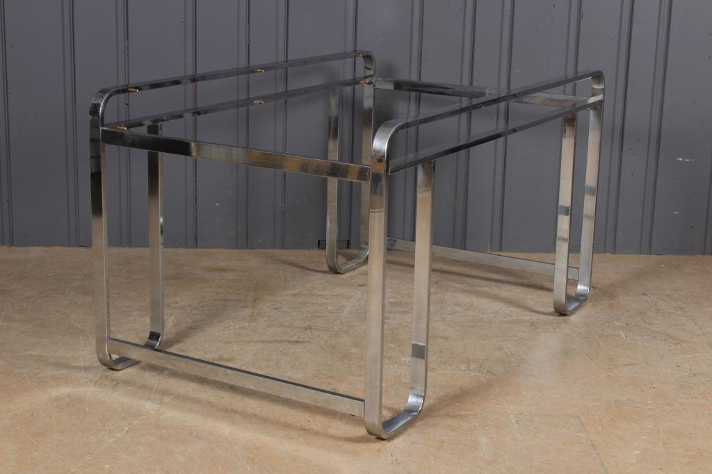 Modern Chrome Desk Base: Modern Chrome Desk Base Size: 29.5" H x 54" W x 33" D