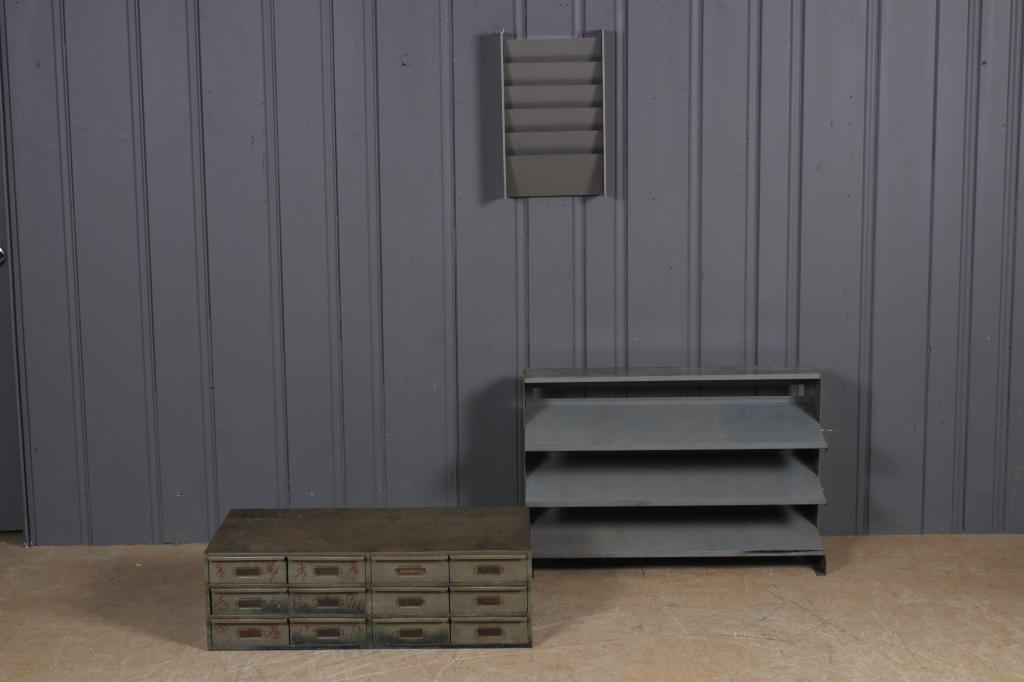 3 Pcs Vintage Industrial Bins and Sorters (1 of 4)