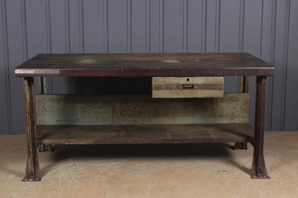 Vintage Industrial Steel and Wood Work Table (1 of 4)