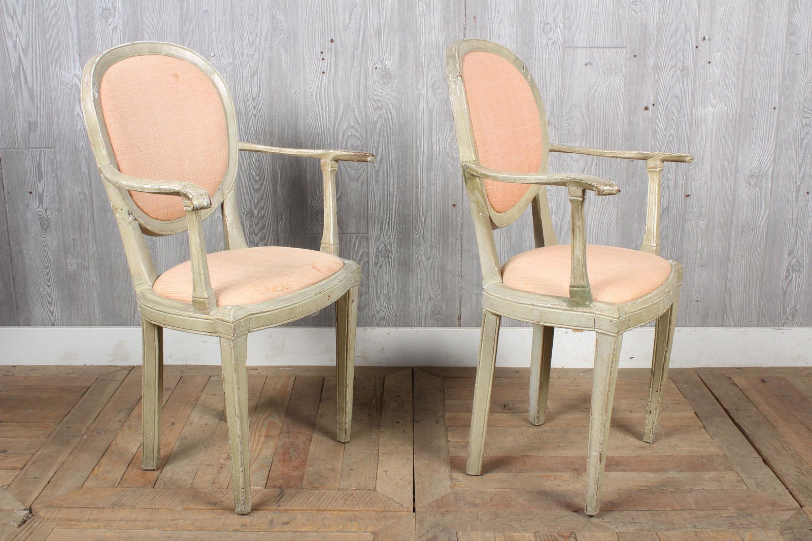Pair Petite Antique Continental Armchairs (1 of 5)
