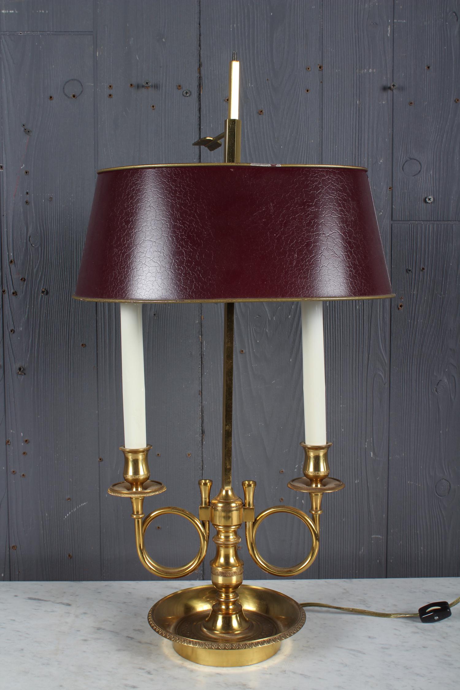 Hunt Horn Theme Boulliotte Lamp: Hunt Horn Theme Boulliotte Lamp. Size: 23.5" H x 13" W x 9" D