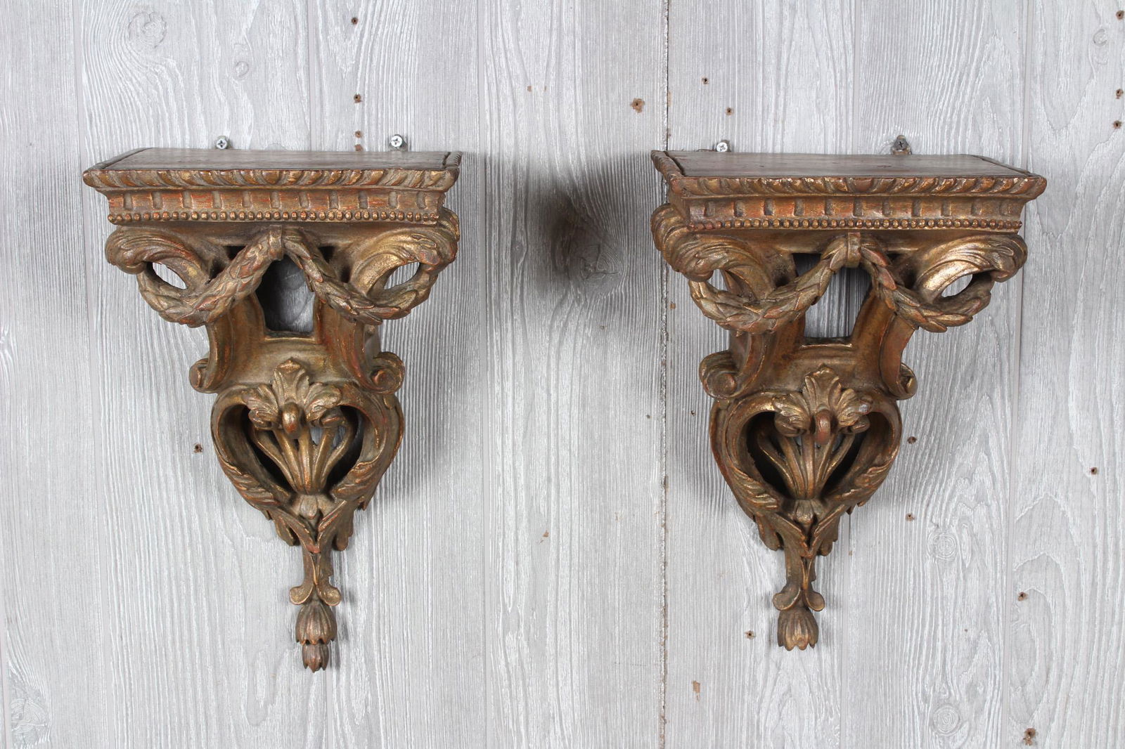 Pair Continental Gilt Plaster Brackets (1 of 4)
