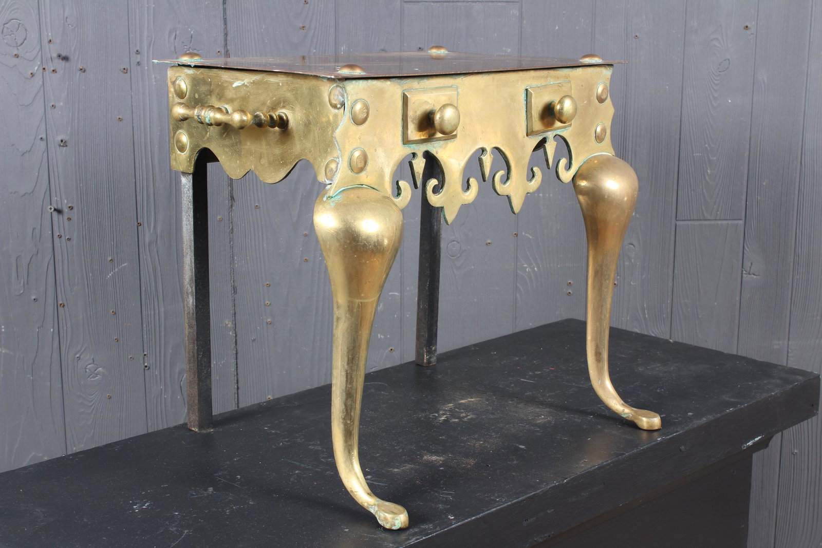 Antique Brass Footman: Antique Brass Footman. Size: 15" H x 20" W x 14" D