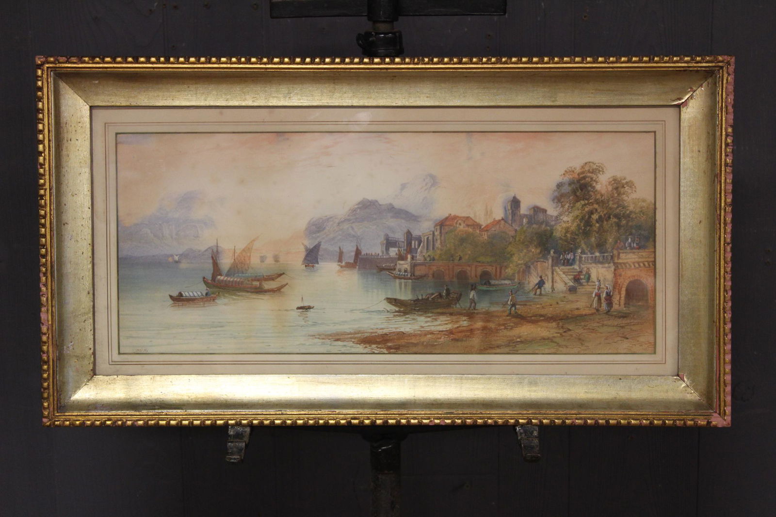 19th C Watercolor Signed L Lewis'95 (1 of 5)