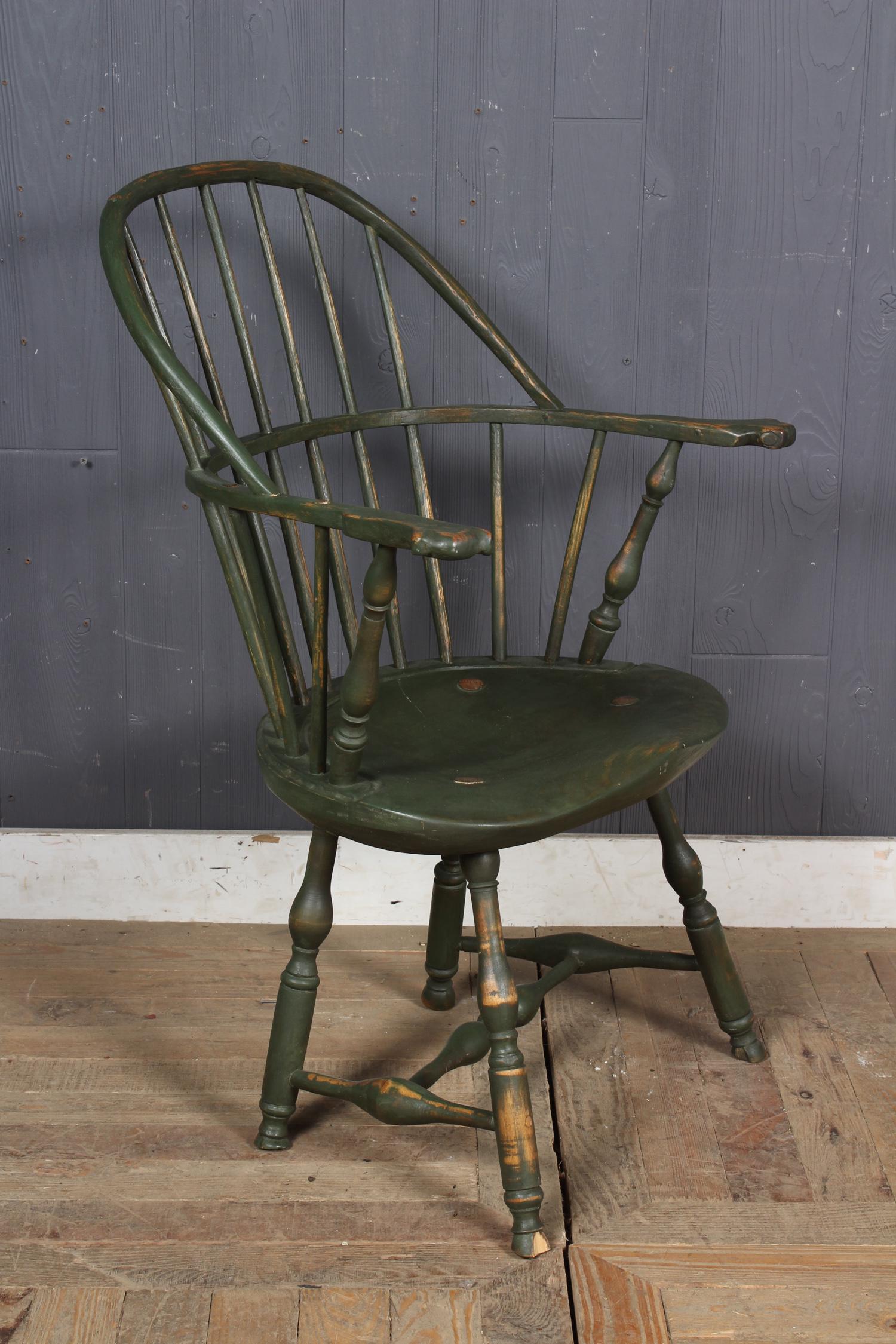 Green Windsor Chair Reproduction Signed Herb Lapp (1 of 6)