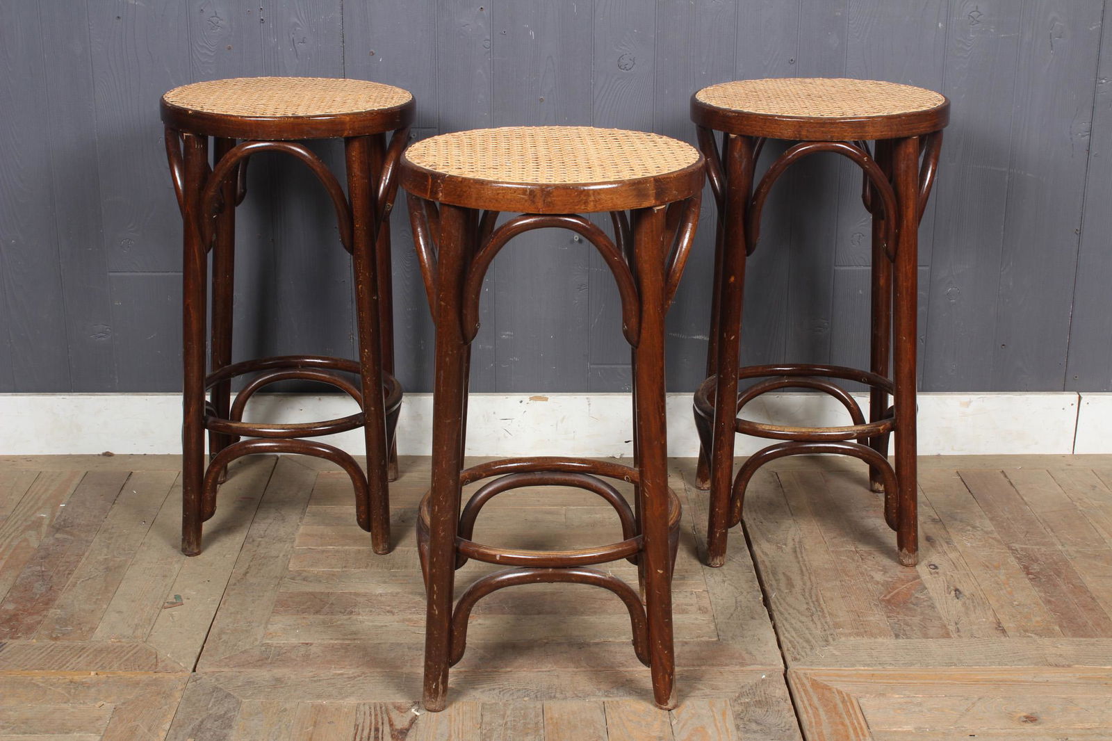 3 Bentwood Thonet Style Stools (1 of 4)