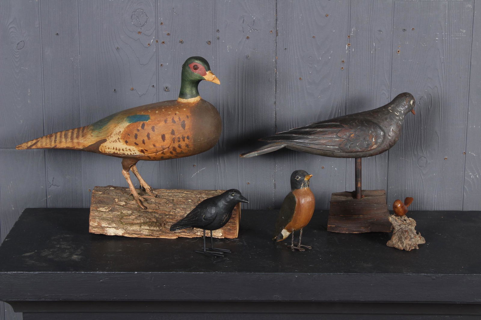 5 Wood Carved Bird Sculptures (1 of 8)