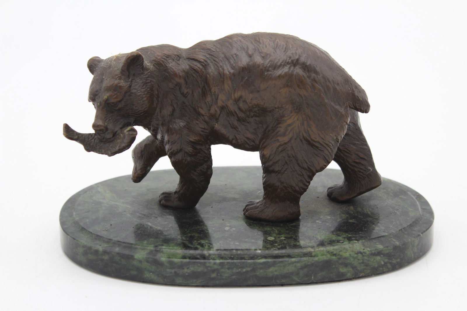 Signed Bronze Bear with Salmon (1 of 5)