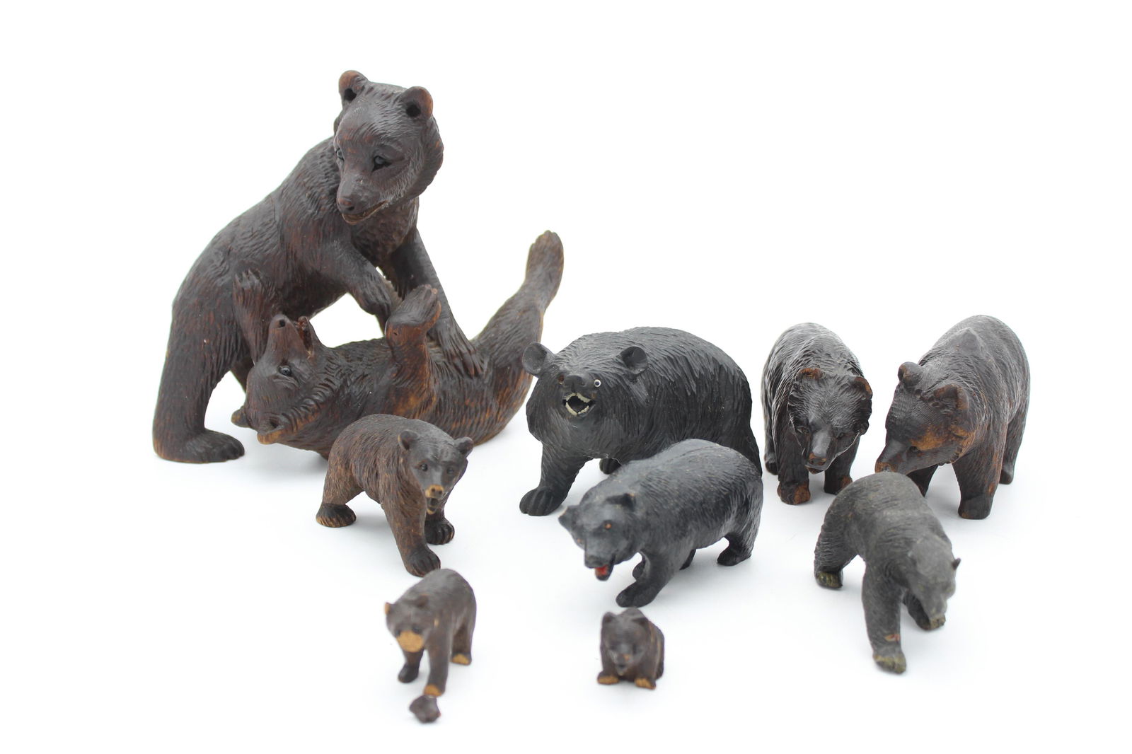 Collection of Black Forest Carved Bears (1 of 9)