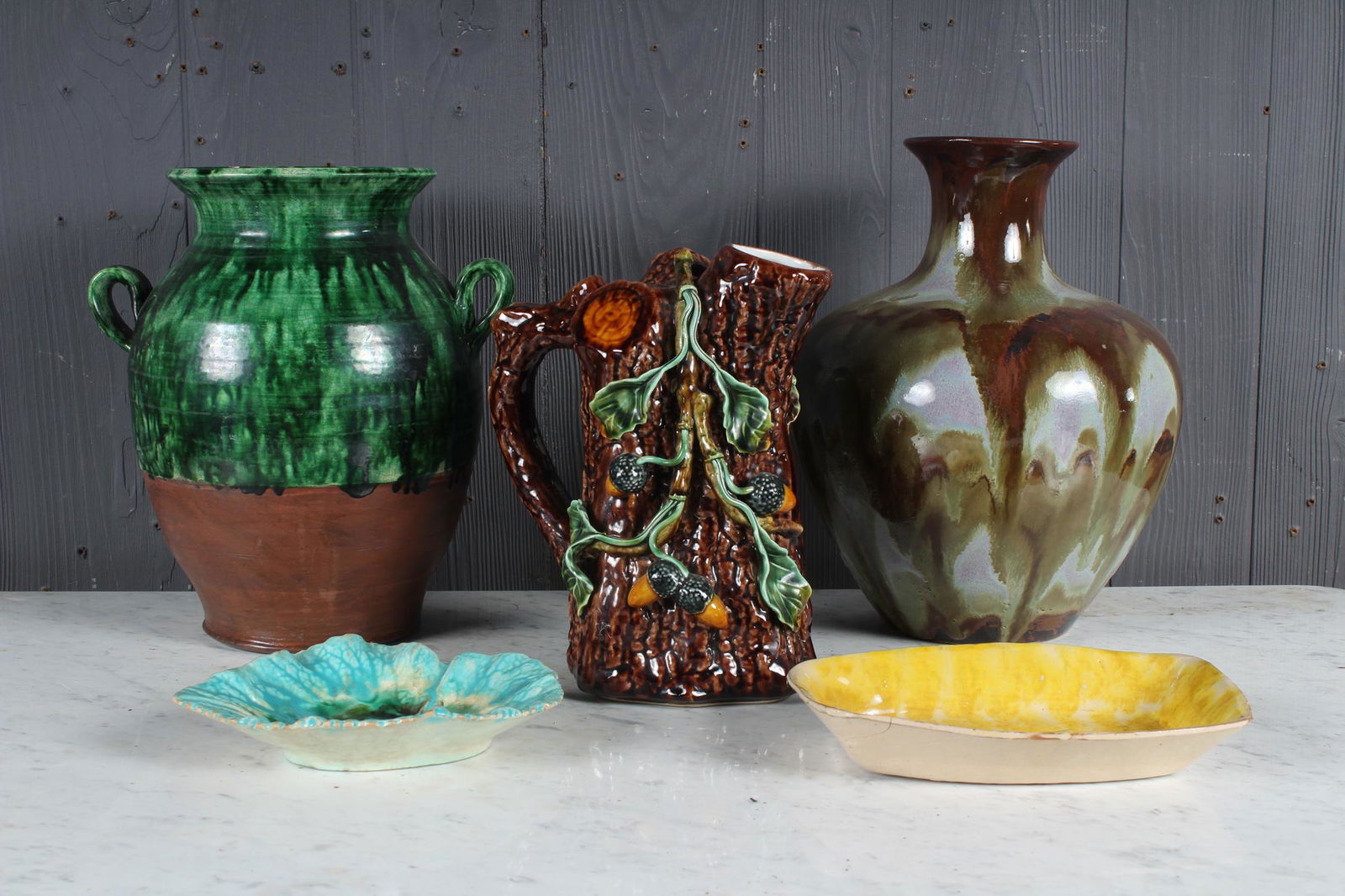 5pc Decorator's Lot of Glazed Pottery (1 of 6)