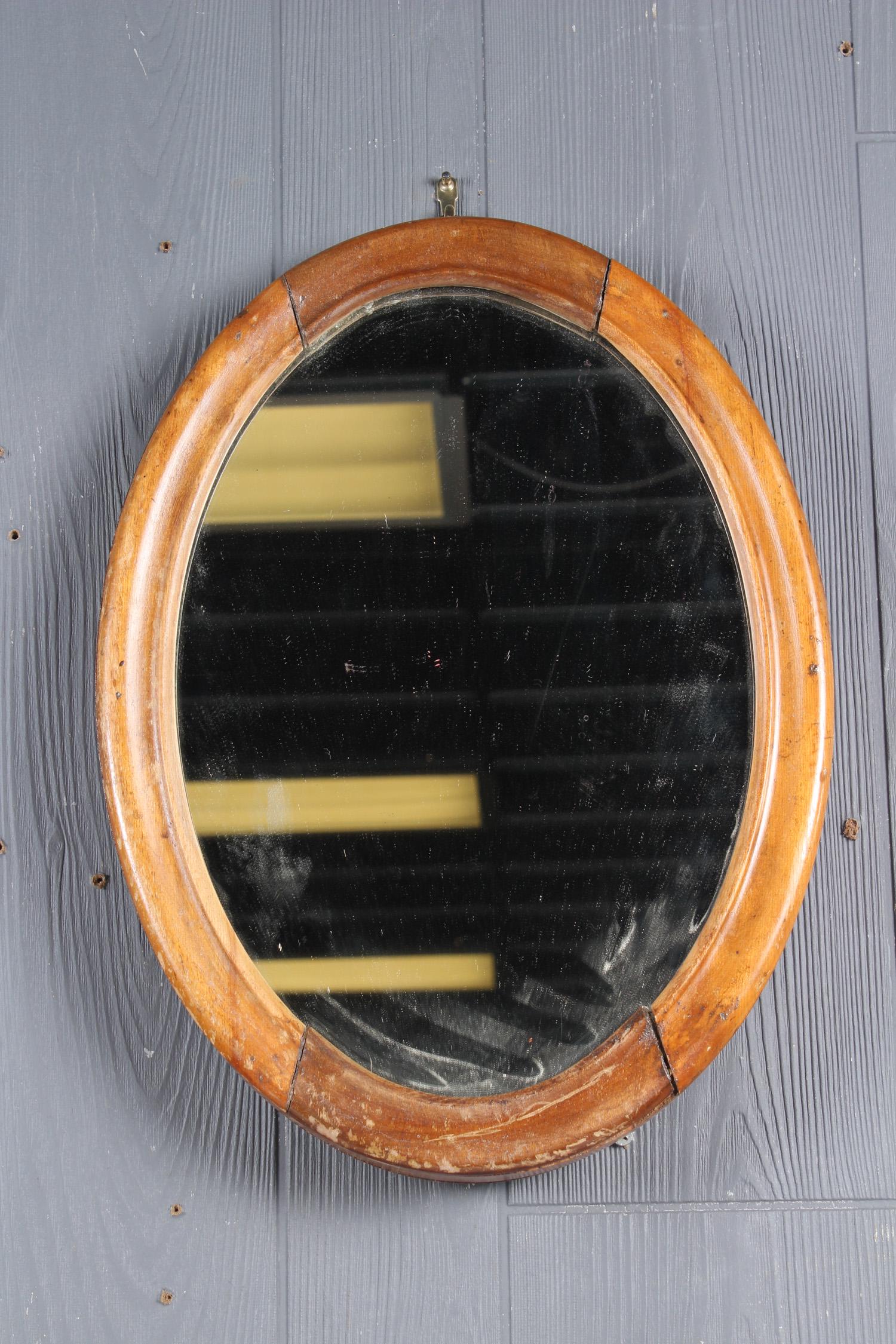 Handsome Oval Ogee Molded Shaving Mirror: Handsome Oval Ogee Molded Shaving Mirror. Size: 16" H x 12" W x 2" D